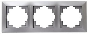 Πλαίσιο Διακόπτη Πρίζας Τριπλό Lumen-15-0326-Ασημί 15-0326