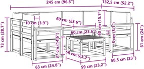 vidaXL Σειρά Καναπέ Εξωτερικού με μαξιλάρι 7 pcs Λευκό και Κρεμ
