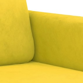 vidaXL Καναπές Τριθέσιος Κίτρινο 180 εκ. Βελούδινος