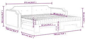 Καναπές Κρεβάτι Συρόμενος Μαύρο 90x190 εκ. Ύφασμα Στρώματα 3197664