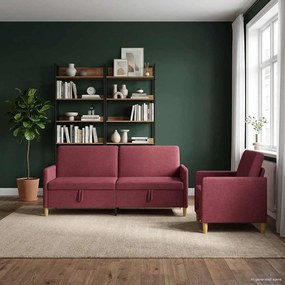vidaXL Σαλονάκι Σετ Με Αποθηκευτικό Χώρο 2 pcs Κόκκινο Πολυεστέρας