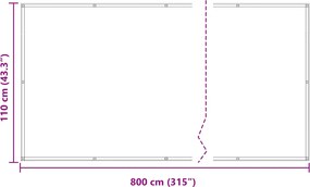 vidaXL Οθόνη Μπαλκονιού Κόκκινο 110 x 800 εκ Ύφασμα Όξφορντ
