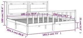 ΠΛΑΙΣΙΟ ΚΡΕΒΑΤΙΟΥ ΜΕ ΚΕΦΑΛΑΡΙ ΛΕΥΚΟ 180X200 ΕΚ. ΜΑΣΙΦ ΞΥΛΟ 3192182