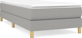 vidaXL Κρεβάτι Boxspring με Στρώμα Ανοιχτό Γκρι 100x200 εκ. Υφασμάτινο