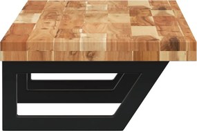 vidaXL Ράφι Νιπτήρα Τοίχου από Ατσάλι / Μασίφ Ξύλο Ακακίας