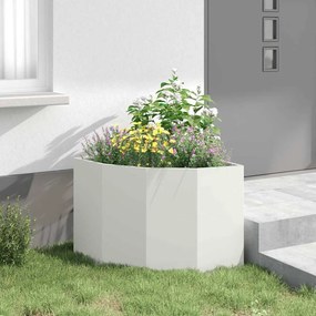 vidaXL Γωνιακό Ροδόδεντρο Λευκό 60 x 60 x 50 εκ Ατσάλι