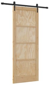 vidaXL Συρόμενη Πόρτα ORKDAL Καφέ 83 x 211 εκ. Μασίφ ξύλο πεύκου