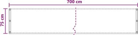 vidaXL Οθόνη Μπαλκονιού Ορθογώνιος 75 x 700 cm HDPE και Αλουμίνιο