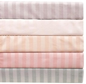 Παπλωματοθήκη Υπέρδιπλη 220x240 Polycotton Σατέν ριγέ 850 Εκρού
