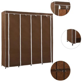 vidaXL Ντουλάπα με 4 Αποθηκευτικά Τμήματα Καφέ 175 x 45 x 170 εκ.