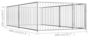 vidaXL Κλουβί Σκύλου Εξωτερικού Χώρου 200 x 400 x 100 εκ.