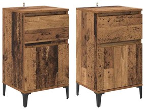 vidaXL Κομοδίνο 2 pcs Παλαιό ξύλο 40 x 35 x 70 εκ. Επεξεργασμένο ξύλο