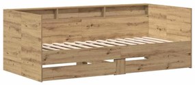 vidaXL Πλαίσιο κρεβατιού ημέρας με συρτάρια artisan δρυς 90 x 190 cm