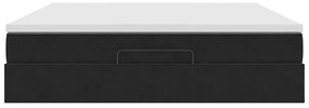 vidaXL Οθωμανικό κρεβάτι με στρώμα Μαύρο 160x200cm Velvet