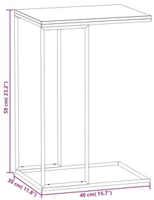 vidaXL Τραπέζι Βοηθητικό Μαύρο 40x30x59 εκ. από Επεξεργασμένο Ξύλο