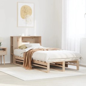 Κρεβάτι Βιβλιοθήκη Χωρίς Στρώμα 90x200 εκ Μασίφ Ξύλο