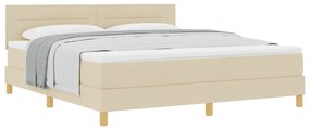 vidaXL Κρεβάτι με Ελατήριο με Μαξιλάρι Κρεμ 180x200 εκ Ύφασμα