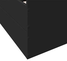 Πλαίσιο Κρεβατιού με Συρτάρια Μαύρο 100x200 εκ Επεξεργ. Ξύλο - Μαύρο