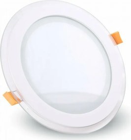 LED Πάνελ mini V-TAC 18W στρογγυλό Γυαλί Φώς Ημέρας