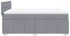 Κρεβάτι Boxspring με Στρώμα Ανοιχτό Γκρι 140x190 εκ. Υφασμάτινο - Γκρι