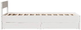 vidaXL Σκελετός Κρεβ. Χωρίς Στρώμα Λευκό 75x190 εκ Μασίφ Πεύκο