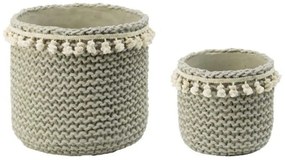 Κασπώ Τσιμεντένιο Knitt (Σετ 2Τμχ) D9058 26,5x26,5x25cm Grey Artekko Τσιμέντο