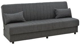 Romina three-seater sofa-bed with storage charcoal fabric 190x85x90cm 190x75x85 εκ.