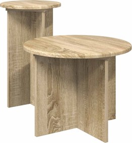 vidaXL Σετ βοηθητικά τραπεζάκια 2 pcs Sonoma Δρυς Επεξεργασμένο Ξύλο
