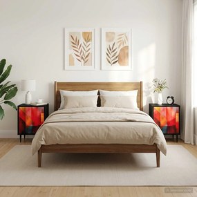 vidaXL Κομοδίνο HEESCH 2 τμχ. Μαύρη Δρυς 36 x 33 x 51 εκ.