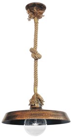 Φωτιστικό Οροφής Μονόφωτο Heronia Us-Gas 31-0101 Rope/Bronze