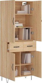 vidaXL Ντουλάπι Sonoma δρυς 69,5 x 34 x 180 εκ. από Επεξεργασμένο Ξύλο