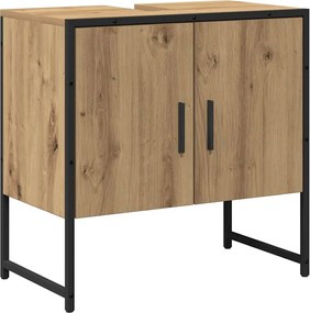 vidaXL Σετ Επίπλων Μπάνιου Επιτοίχιο 2 pcs Καφέ Επεξεργασμένο ξύλο