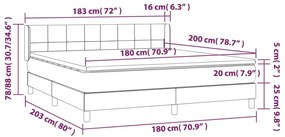 Κρεβάτι Boxspring με Στρώμα Ροζ 180x200 εκ. Βελούδινο - Ροζ