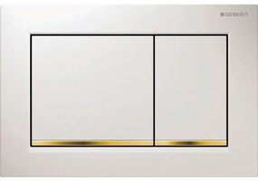 Geberit ΠΛΑΚΕΤΑ KAZANAKIOY OMEGA30 ΛΕΥΚΗ ΓΥΑΛΙΣΤ. ΡΙΓΑ ΧΡΥΣΗ 115.080.KK.1 GEBERIT KANEL-201.115080KK1