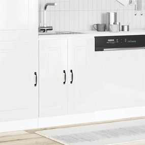 VidaXL Ντουλάπι βάσης νεροχύτη Kalmar Γυαλιστ. Λευκό 60x46x81,5 εκ.