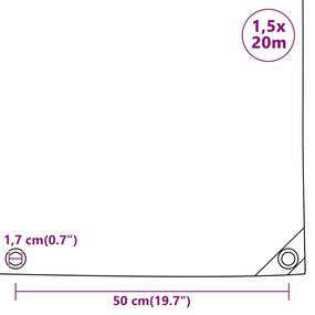 vidaXL Μουσαμάς Μαύρος 650 γρ./μ.² 1,5 x 20 μ.