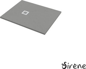 Sirene Slate 80x100 S10080 - Παραλληλόγραμμη ντουζιέρα μαρμαρινη - Γκρι Ματ