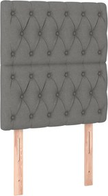 vidaXL Κρεβάτι Boxspring με Στρώμα Σκούρο Γκρι 80x200 εκ. Υφασμάτινο