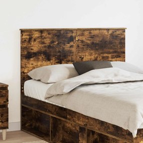 vidaXL Κεφαλάρι με κεφαλάρι Καπνιστό Δρύς 135 cm Επεξεργασμένο ξύλο