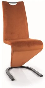 KRZESŁO H090 VELVET CZARNY STELAŻ / CYNAMON BLUVEL 4215 DIOMMI-80-2809