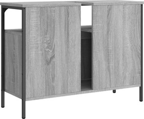 vidaXL Ντουλάπι Νιπτήρα Μπάνιου Γκρι Sonoma 80x30x60 εκ. Επεξ. Ξύλο