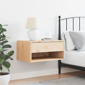 vidaXL Τοίχου Κομοδίνο Καφέ 50 x 32.5 x 24 εκ Συμπαγές ξύλο πεύκου