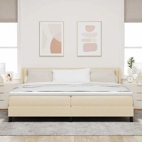 vidaXL Κρεβάτι με ελατήρια με στρώμα Κρεμ 200 x 200 cm ύφασμα