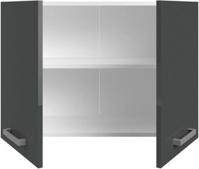 Κρεμαστό ντουλάπι Jeden 80-Γκρι Γυαλιστερό - Λευκό