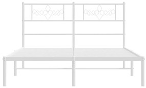 Πλαίσιο Κρεβατιού με Κεφαλάρι Λευκό 120 x 200εκ. Μέταλλο - Λευκό