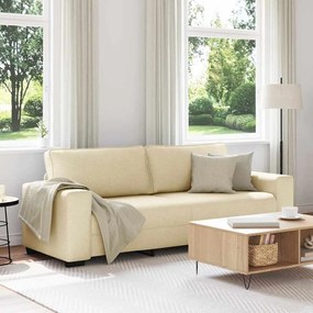 vidaXL Τριθέσιος Καναπές Μπεζ 220x77x82 εκ. Ύφασμα
