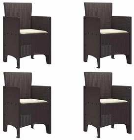 vidaXL Σέτ φαγητού για κήπο 5 pcs Καφέ Rattan Polt