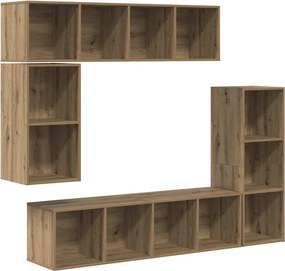 vidaXL Σετ επίπλου τηλεόρασης 4 pcs Artisan Oak Επεξεργασμένο ξύλο
