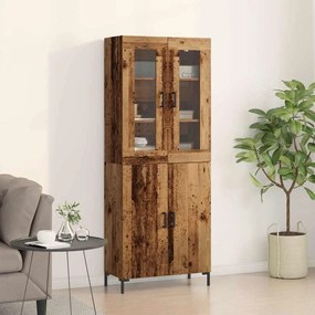 Highboard Επιτοίχιο 2 pcs Παλαιό ξύλο 69,5 x 34 x 180 εκ.