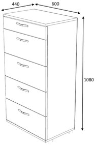 Συρταριέρα Helia Megapap χρώμα φυσικό οξιάς 60x44x108εκ.